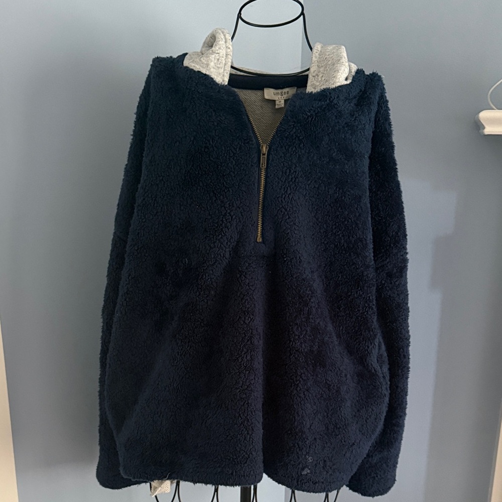 Umgee Navy Blue Fleece Hoodie